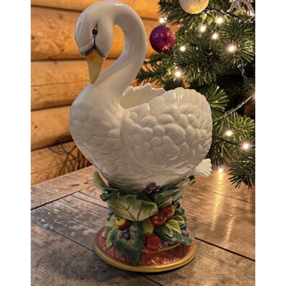 Swan Candleholder Fitz and Floyd Essentials Holiday Swan Collection Christmas - Picture 7 of 10